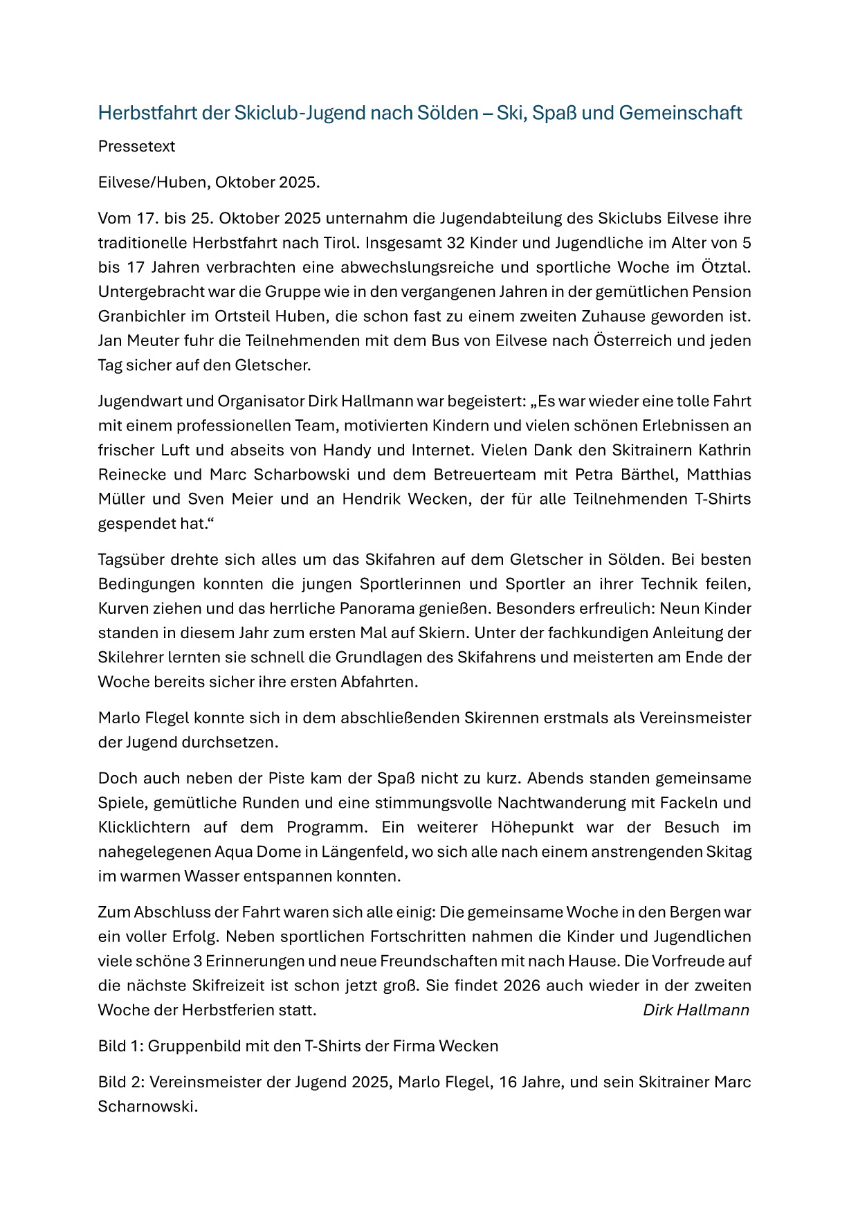 2025 Ausschreibung Snowworld Bispingen